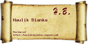 Haulik Bianka névjegykártya